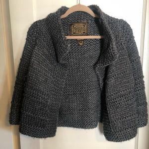 COACH hand knot sweater in metallic grey